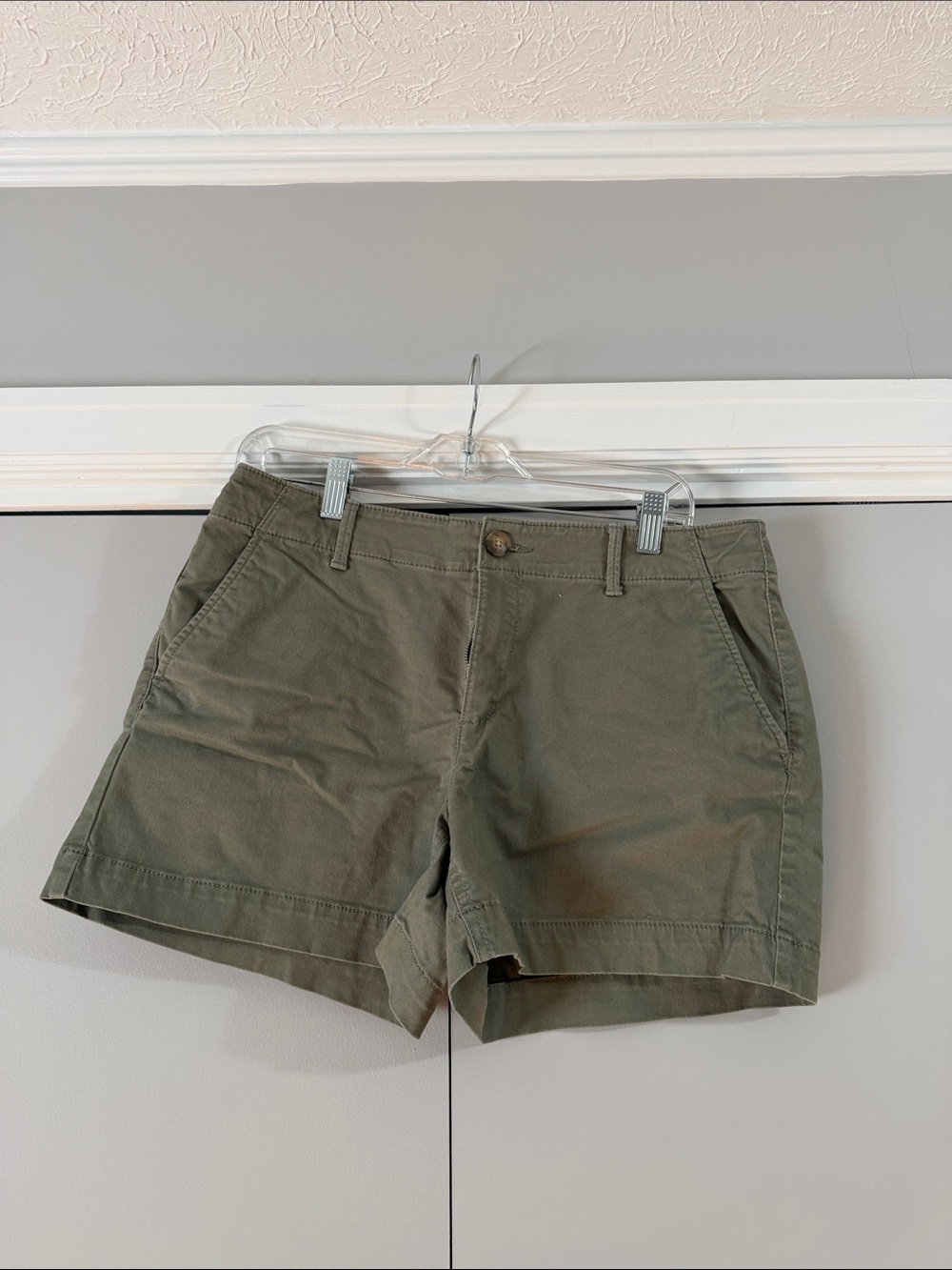 LOFT Olive Green Women's Chino Bermuda Shorts